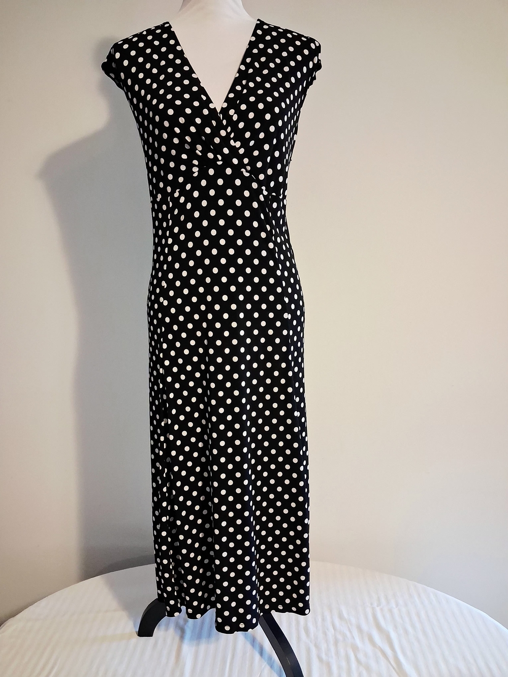 Studio 1940 Black & White Polka Dot Midi Dress